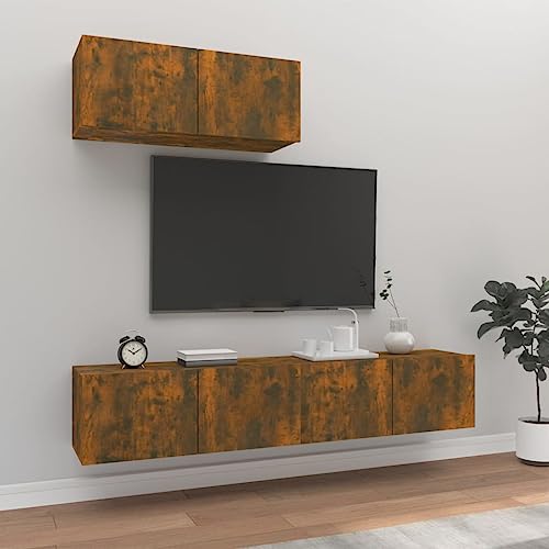 RMIHSJG 3-TLG. TV-Schrank-Set Räuchereiche Holzwerkstoff Sideboard Wohnzimmer Fernseher Tisch tv Board Konsolentisch mit Schubladen RMIHSJG 3-TLG. TV-Schrank-Set Räuchereiche Holzwerkstoff Sideboard Wohnzimmer Fernseher Tisch tv Board Konsolentisch mit Schubladen von RMIHSJG