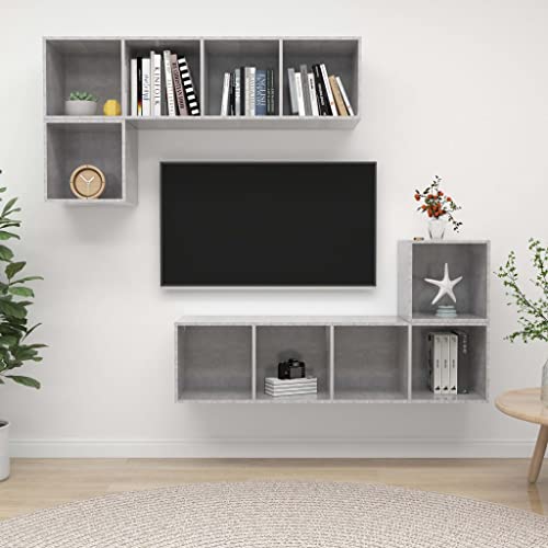 RMIHSJG 4-TLG. TV-Schrank-Set Betongrau Holzwerkstoff tv unterschrank Fernseher Tisch Fernsehschrank Sideboard Wohnzimmer RMIHSJG 4-TLG. TV-Schrank-Set Betongrau Holzwerkstoff tv unterschrank Fernseher Tisch Fernsehschrank Sideboard Wohnzimmer von RMIHSJG