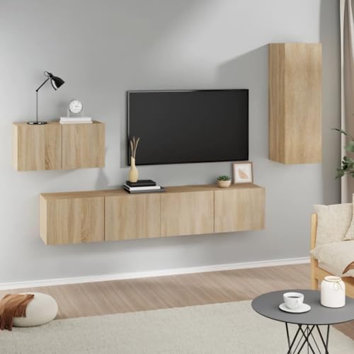 RMIHSJG 4-TLG. TV-Schrank-Set Sonoma-Eiche Holzwerkstoff Couchtisch Fernsehtisch Sideboard tv tv Regal RMIHSJG 4-TLG. TV-Schrank-Set Sonoma-Eiche Holzwerkstoff Couchtisch Fernsehtisch Sideboard tv tv Regal von RMIHSJG
