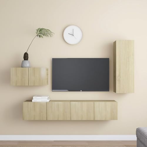 RMIHSJG 4-TLG. TV-Schrank-Set Sonoma-Eiche Holzwerkstoff Fernsehschrank wohnzimmerschrank tv Regal Fernseher kommode RMIHSJG 4-TLG. TV-Schrank-Set Sonoma-Eiche Holzwerkstoff Fernsehschrank wohnzimmerschrank tv Regal Fernseher kommode von RMIHSJG