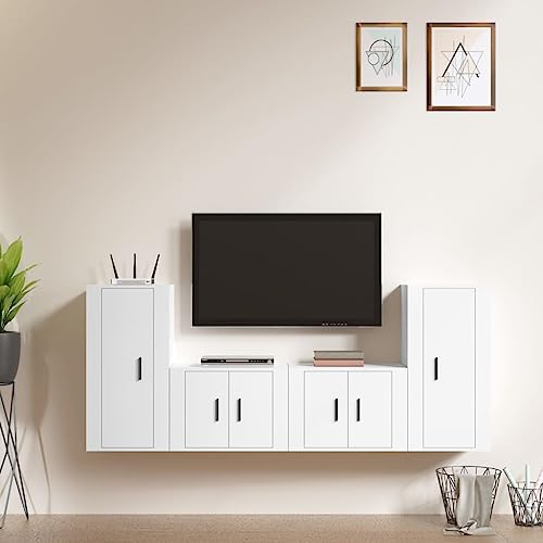 RMIHSJG 4-TLG. TV-Schrank-Set Weiß Holzwerkstoff Fernsehtisch Fernsehschrank Sideboard Wohnzimmer Fernseher kommode RMIHSJG 4-TLG. TV-Schrank-Set Weiß Holzwerkstoff Fernsehtisch Fernsehschrank Sideboard Wohnzimmer Fernseher kommode von RMIHSJG