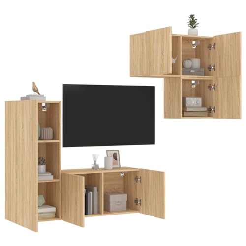 RMIHSJG 4-TLG. Wohnwand Sonoma-Eiche Holzwerkstoff lowboard Fernseher kommode tv Bank Couchtisch RMIHSJG 4-TLG. Wohnwand Sonoma-Eiche Holzwerkstoff lowboard Fernseher kommode tv Bank Couchtisch von RMIHSJG