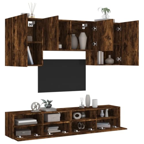 RMIHSJG 5-TLG. Wohnwand Räuchereiche Holzwerkstoff wohnzimmerschrank Fernseher kommode Sideboard Wohnzimmer hängeschrank RMIHSJG 5-TLG. Wohnwand Räuchereiche Holzwerkstoff wohnzimmerschrank Fernseher kommode Sideboard Wohnzimmer hängeschrank von RMIHSJG