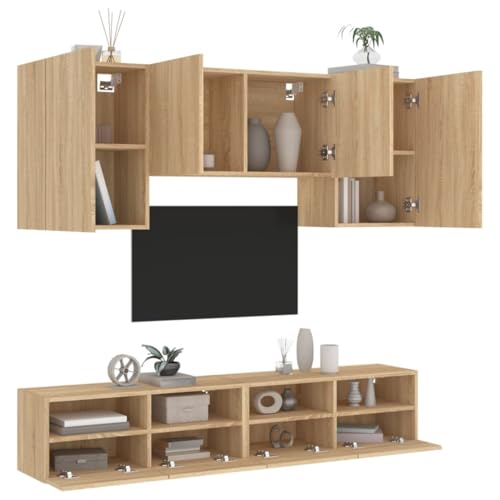 RMIHSJG 5-TLG. Wohnwand Sonoma-Eiche Holzwerkstoff wohnzimmerschrank kommode tv möbel Sideboard Wohnzimmer RMIHSJG 5-TLG. Wohnwand Sonoma-Eiche Holzwerkstoff wohnzimmerschrank kommode tv möbel Sideboard Wohnzimmer von RMIHSJG