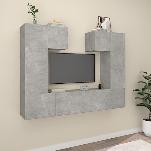 RMIHSJG 6-TLG. TV-Schrank-Set Betongrau Holzwerkstoff hängeschrank kommode tv kommode tv ständer RMIHSJG 6-TLG. TV-Schrank-Set Betongrau Holzwerkstoff hängeschrank kommode tv kommode tv ständer von RMIHSJG