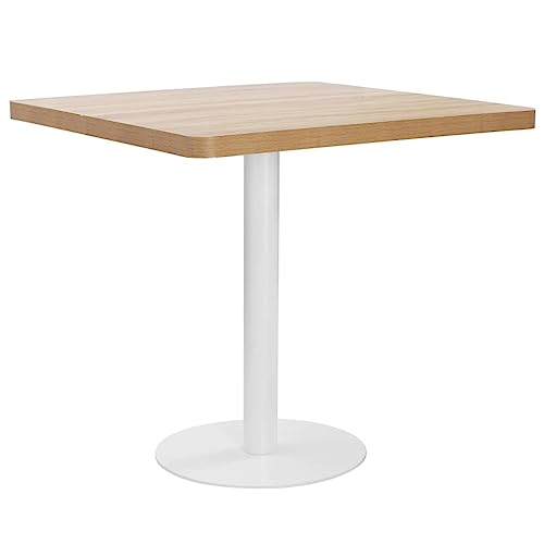 RMIHSJG Bistrotisch Hellbraun Massiver Esstisch Dinner Table für Restaurant 80x80 cm MDF von RMIHSJG