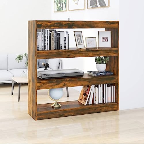 RMIHSJG Bücherregal/Raumteiler Räuchereiche 100x30x103 cm Kleiner Schrank Regale Wohnzimmer Schrankregal Book Shelf für Küche Arbeitszimmer Schlafzimmer Wohnbereich von RMIHSJG