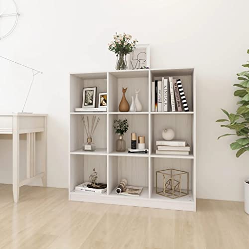 RMIHSJG Bücherregal/Raumteiler Weiß 104x33,5x110 cm Massivholz Kiefer Book Shelves Cd Regal Regale Wohnzimmer Manga Regal für Schlafzimmer Arbeitszimmer Küche Wohnbereich von RMIHSJG