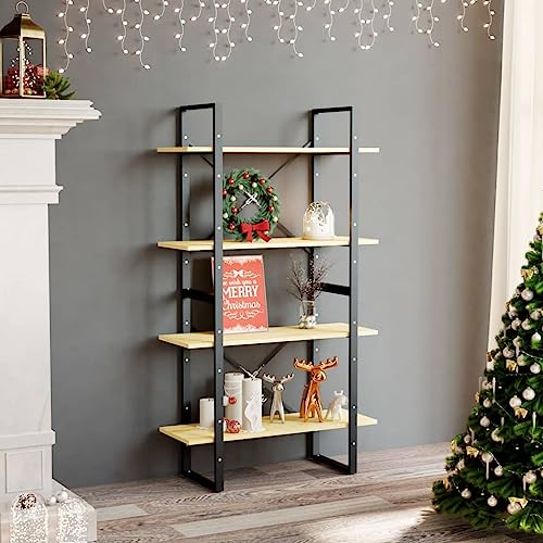 RMIHSJG Bücherregal 4 Fächer 80x30x140 cm Massivholz Kiefer Küchenregal Organizer Cd Regal Regale Wohnzimmer Schmales Regal für Büro Schlafzimmer Arbeitszimmer Wohnbereich von RMIHSJG
