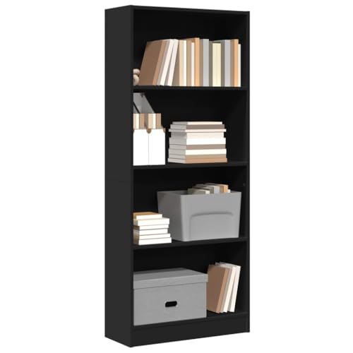 RMIHSJG Bücherregal Schwarz 60x24x143 cm Holzwerkstoff Kleiner Schrank Cd Regal Bücherregal Schmal Kleines Bücherregal für Küche Wohnbereich Büro Arbeitszimmer RMIHSJG Bücherregal Schwarz 60x24x143 cm Holzwerkstoff Kleiner Schrank Cd Regal Bücherregal Schmal Kleines Bücherregal für Küche Wohnbereich Büro Arbeitszimmer von RMIHSJG