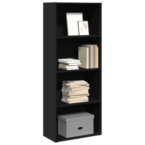 RMIHSJG Bücherregal Schwarz 60x30x152 cm Holzwerkstoff Kleiner Schrank Cd Regal Regale Wohnzimmer Regal Industrial Style für Schlafzimmer Wohnbereich Küche Büro RMIHSJG Bücherregal Schwarz 60x30x152 cm Holzwerkstoff Kleiner Schrank Cd Regal Regale Wohnzimmer Regal Industrial Style für Schlafzimmer Wohnbereich Küche Büro von RMIHSJG
