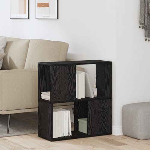RMIHSJG Bücherregal Schwarz Eiche tv Board Konsolentisch mit Schubladen Fernseher kommode tv ständer 60x24x63 cm Holzwerkstoff von RMIHSJG