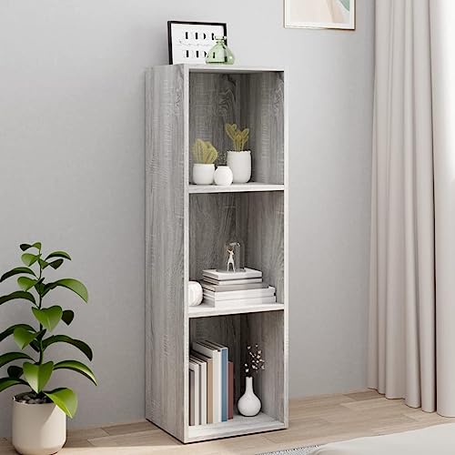 RMIHSJG Bücherschrank/TV-Schrank Grau Sonoma 36x30x114 cm Holzwerkstoff Küchenregal Organizer Cd Regal Regale Wohnzimmer Schmales Regal für Schlafzimmer Arbeitszimmer Büro Küche von RMIHSJG
