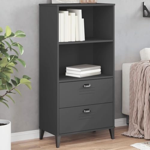RMIHSJG Bücherschrank VIKEN Anthrazit 60x35x123 cm Holzwerkstoff Kleiner Schrank Cd Regal Regal Schlafzimmer Book Shelf für Wohnbereich Küche Büro Arbeitszimmer RMIHSJG Bücherschrank VIKEN Anthrazit 60x35x123 cm Holzwerkstoff Kleiner Schrank Cd Regal Regal Schlafzimmer Book Shelf für Wohnbereich Küche Büro Arbeitszimmer von RMIHSJG