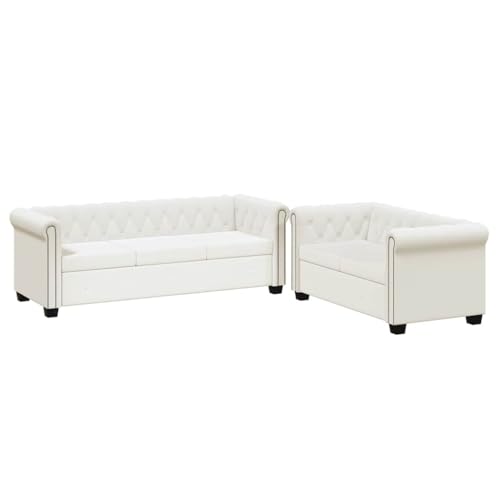 RMIHSJG Chesterfield Sofa Set 2-Sitzer und 3-Sitzer mit Knopfheftung und Kunstlederpolsterung für Elegantes Wohnzimmer oder Büro RMIHSJG Chesterfield Sofa Set 2-Sitzer und 3-Sitzer mit Knopfheftung und Kunstlederpolsterung für Elegantes Wohnzimmer oder Büro von RMIHSJG