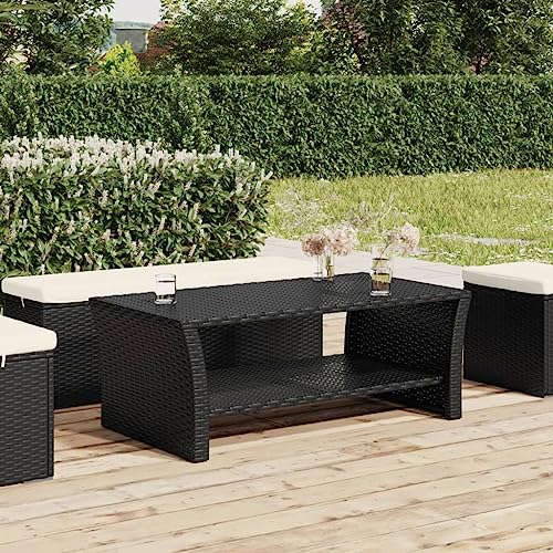 RMIHSJG Couchtisch Schwarz 100x50x40 cm Poly Rattan Beistelltisch Klein Beistelltisch Outdoor Coffee Table Tisch Wohnzimmer für Büro Schlafzimmer Outdoor Wohnzimmer RMIHSJG Couchtisch Schwarz 100x50x40 cm Poly Rattan Beistelltisch Klein Beistelltisch Outdoor Coffee Table Tisch Wohnzimmer für Büro Schlafzimmer Outdoor Wohnzimmer von RMIHSJG
