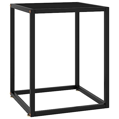 RMIHSJG Couchtisch Schwarz mit Schwarzem Glas 40x40x50 cm Wohnzimmer Tisch Für Couch Wohnzimmertisch Beistelltisch Couch Tisch Wohnzimmer für Büro Wohnzimmer Schlafzimmer Outdoor von RMIHSJG