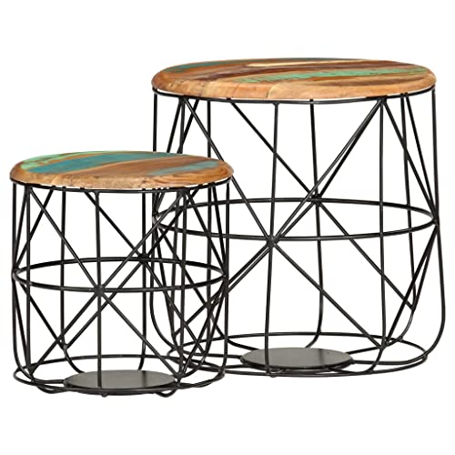 RMIHSJG Couchtische 2 STK. Altholz Massiv Side Table Couchtisch Coffee Table Couchtisch Klein für Schlafzimmer Outdoor Wohnzimmer Büro RMIHSJG Couchtische 2 STK. Altholz Massiv Side Table Couchtisch Coffee Table Couchtisch Klein für Schlafzimmer Outdoor Wohnzimmer Büro von RMIHSJG