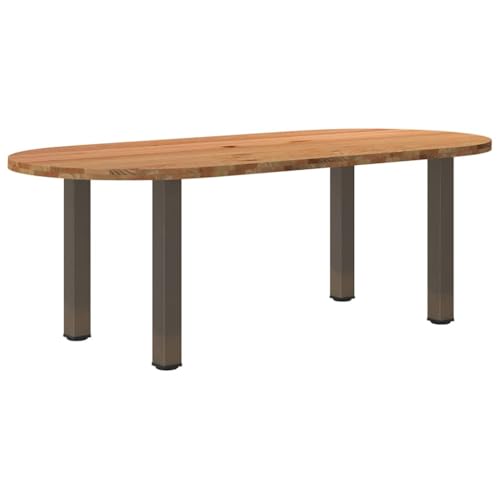 RMIHSJG Esstisch Hellbraun Esszimmer Tafel für Küche 220x100x74 cm Massivholz Eiche Oval RMIHSJG Esstisch Hellbraun Esszimmer Tafel für Küche 220x100x74 cm Massivholz Eiche Oval von RMIHSJG