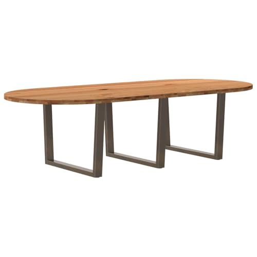 RMIHSJG Esstisch Hellbraun Familientisch Dinner Table für Küche 280x120x74 cm Massivholz Eiche Oval RMIHSJG Esstisch Hellbraun Familientisch Dinner Table für Küche 280x120x74 cm Massivholz Eiche Oval von RMIHSJG