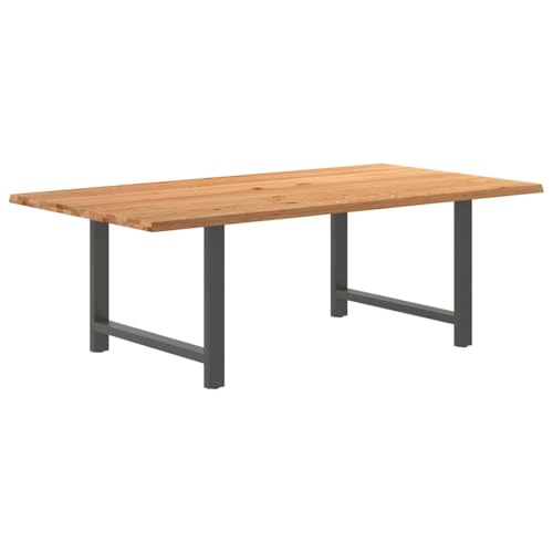 RMIHSJG Esstisch Hellbraun Pflegeleichter Tisch Dinner Table für Restaurant 220x120x74 cm Massivholz Eiche Rechteckig von RMIHSJG