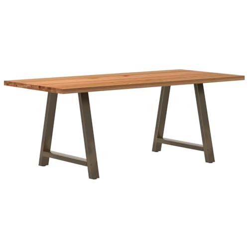 RMIHSJG Esstisch Hellbraun Tafel Dinner Table für Innenraum 200x90x74 cm Massivholz Eiche Rechteckig von RMIHSJG