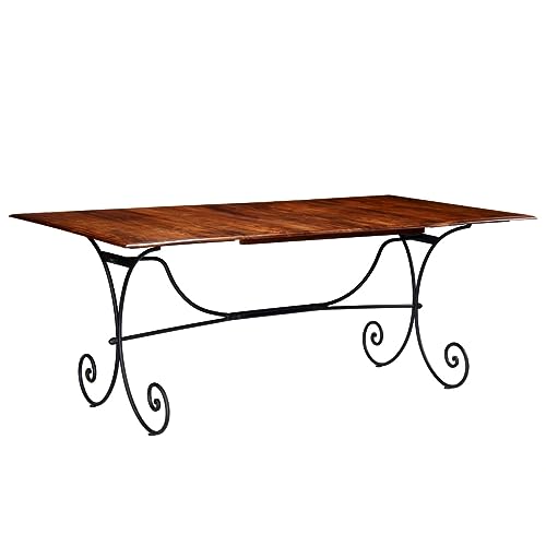 RMIHSJG Esstisch Massivholz mit Honigfarbenem Finish Küchentisch Speisetisch für Innenraum 200x100x76 cm von RMIHSJG