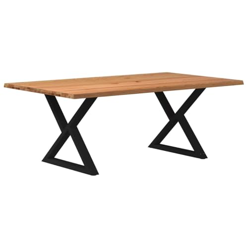RMIHSJG Esstisch mit Baumkanten Dinner Table Familientisch für Innenraum 200x120x74 cm Massivholz Eiche von RMIHSJG