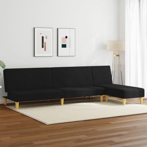 RMIHSJG Funktionales 2-in-1 Schlafsofa Garnitur mit Chaiselongue, aus strapazierfähigem Stoff und Holzgestell, bequem als Sitzmöbel und Gästebett von RMIHSJG