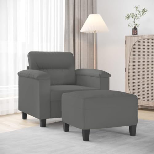 RMIHSJG Gemütlicher Sessel mit Hocker in Mikrofaser – Moderner Relaxsessel mit Fußhocker für Wohnzimmer, Leseecke und Entspannung, Stabiles Gestell, Bequem und von RMIHSJG