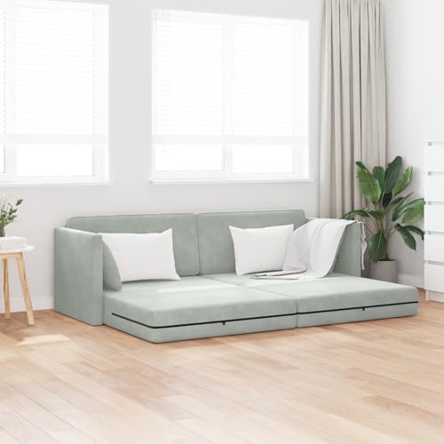 RMIHSJG Helles Graues Boden-Sofa-Bett mit abnehmbaren Bezügen, modernes Gästebett für kleine Räume, 213x144x60 cm, Polyester und Holz RMIHSJG Helles Graues Boden-Sofa-Bett mit abnehmbaren Bezügen, modernes Gästebett für kleine Räume, 213x144x60 cm, Polyester und Holz von RMIHSJG