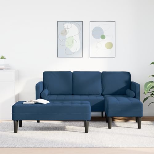 RMIHSJG L-förmiges Sofa Set aus blauem Stoff, Modulares Design mit hohem Komfort für modernes Wohnzimmer, Fleckenresistentes Polyester, Hochdichte Schaumkissen, RMIHSJG L-förmiges Sofa Set aus blauem Stoff, Modulares Design mit hohem Komfort für modernes Wohnzimmer, Fleckenresistentes Polyester, Hochdichte Schaumkissen, von RMIHSJG
