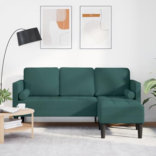 RMIHSJG L-förmiges Sofa mit dunkelgrünem Stoff, Ecksofa für Wohnzimmer mit platzsparendem Design und fleckenresistentem Bezug, Bequeme Sitzgelegenheit für bis zu DREI von RMIHSJG