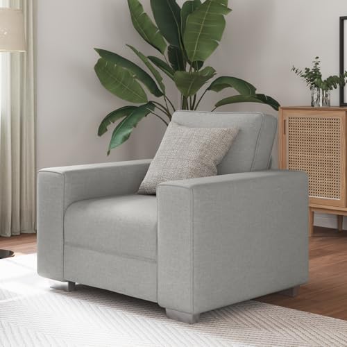 RMIHSJG Moderner Sessel in Wolken-Grau mit ergonomischem Design und weichem Polyesterstoff Wohnzimmer oder Schlafzimmer von RMIHSJG