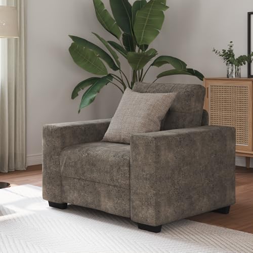 RMIHSJG Moderner Sessel mit weichem Polyester-Bezug und ergonomischer Unterstützung für optimalen Sitzkomfort im Wohnzimmer oder Leseecke, Grau von RMIHSJG