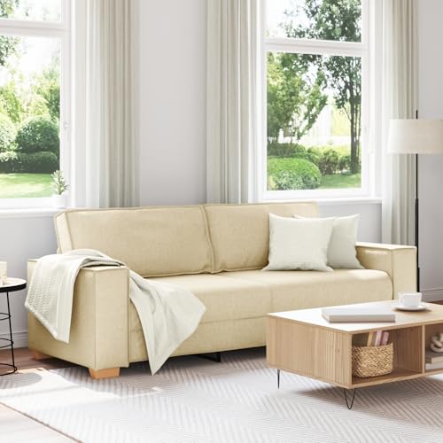 RMIHSJG Modernes Creme Sofa mit abnehmbaren Kissen, 180 cm breites 3-Sitzer Wohnzimmer Sofa aus strapazierfähigem Stoff für gemütliche Entspannung und Gästeempfang RMIHSJG Modernes Creme Sofa mit abnehmbaren Kissen, 180 cm breites 3-Sitzer Wohnzimmer Sofa aus strapazierfähigem Stoff für gemütliche Entspannung und Gästeempfang von RMIHSJG