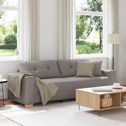 RMIHSJG Modernes DREI-Sitzer Sofa in Taupe, Bequemes Sofa mit Holzrahmen und Texturiertem Stoff für Wohnzimmer, Stabiles Design mit Weichen Boxkissen, Einfach zu RMIHSJG Modernes DREI-Sitzer Sofa in Taupe, Bequemes Sofa mit Holzrahmen und Texturiertem Stoff für Wohnzimmer, Stabiles Design mit Weichen Boxkissen, Einfach zu von RMIHSJG