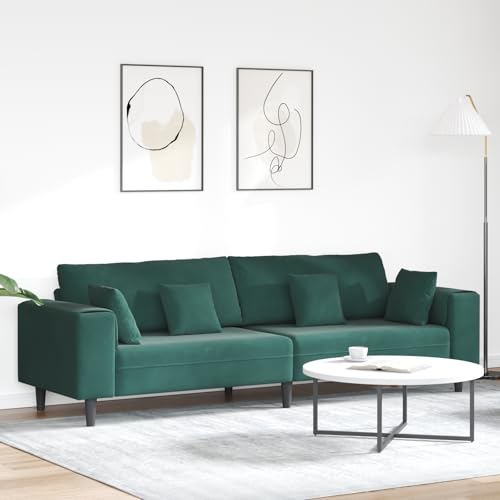 RMIHSJG Modernes Samtsofa mit Holzwerkstoff für Wohnzimmer, Elegantes Design mit Federkern-Sitzkissen und Breiter Armlehne, Bequemes Schlankes Sofa für Moderne von RMIHSJG