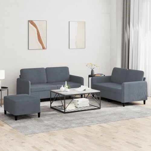 RMIHSJG Samt Sofagarnitur 3-Sitzer Sofa mit Hocker, Bequemes Velours Sofaset mit Stabilen Metallgestell und Dicker Polsterung für Wohnzimmer, Schlafzimmer von RMIHSJG