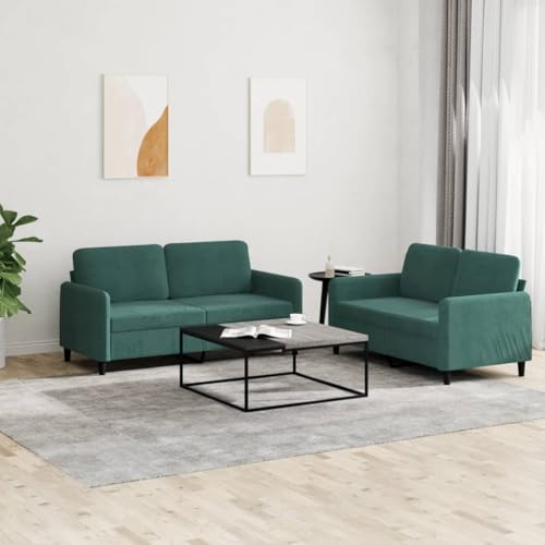 RMIHSJG Samt Sofagarnitur 3-Sitzer mit Metallgestell, Bequemes Wohnzimmer Sofa mit Polsterung, Stabiles Sitzmöbel für Entspannung und Gespräche, Haltbar bis 110 kg pro von RMIHSJG