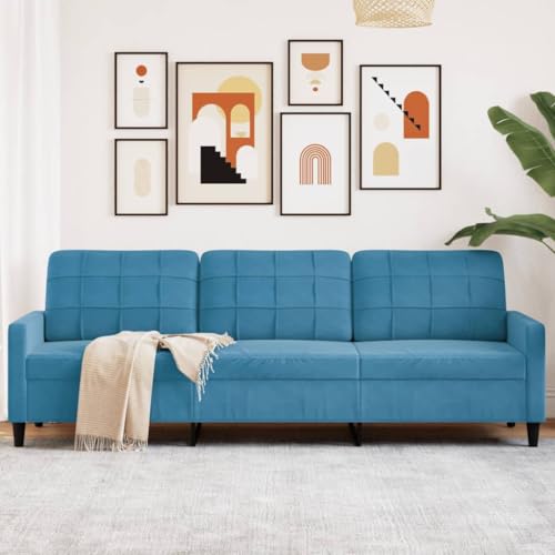 RMIHSJG Samtsofa 3-Sitzer mit Metallgestell, Bequemes Velours Sofa für Wohnzimmer, Modernes Design Sofa mit Polsterung für Entspannung und Komfort RMIHSJG Samtsofa 3-Sitzer mit Metallgestell, Bequemes Velours Sofa für Wohnzimmer, Modernes Design Sofa mit Polsterung für Entspannung und Komfort von RMIHSJG