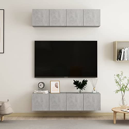 RMIHSJG TV-Schränke 4 STK. Betongrau Sideboard Wohnzimmer tv Regal tv Bank hängeschrank 60x30x30 cm Holzwerkstoff RMIHSJG TV-Schränke 4 STK. Betongrau Sideboard Wohnzimmer tv Regal tv Bank hängeschrank 60x30x30 cm Holzwerkstoff von RMIHSJG