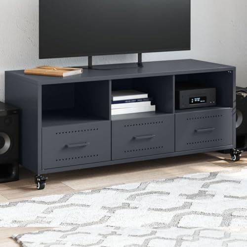 RMIHSJG TV-Schrank Anthrazit hängeschrank HiFi Rack tv Bank tv Regal 100,5x39x43,5 cm Stahl RMIHSJG TV-Schrank Anthrazit hängeschrank HiFi Rack tv Bank tv Regal 100,5x39x43,5 cm Stahl von RMIHSJG