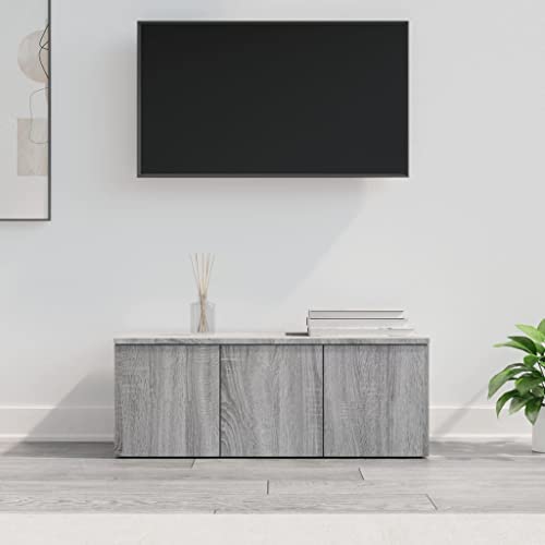 RMIHSJG TV-Schrank Grau Sonoma Fernseher kommode Konsolentisch mit Schubladen tv Board Sideboard hängend 80x34x30 cm Holzwerkstoff von RMIHSJG