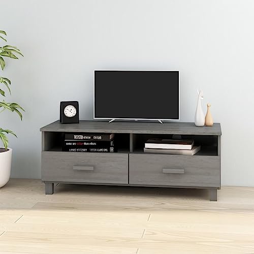 RMIHSJG TV-Schrank HAMAR Hellgrau tv Board tv unterschrank lowboard Sideboard hängend 106x40x40 cm Massivholz Kiefer von RMIHSJG