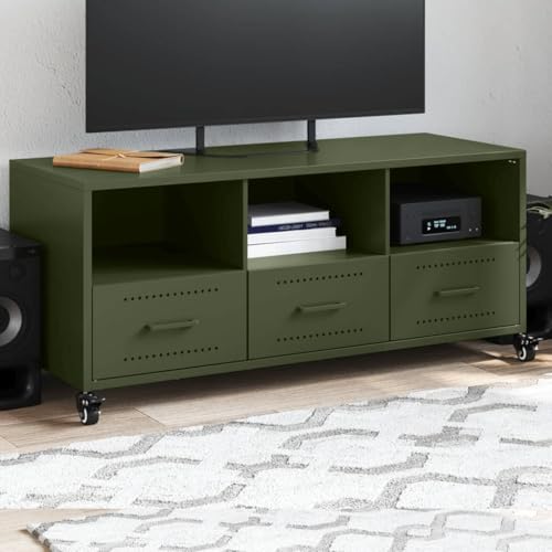 RMIHSJG TV-Schrank Olivgrün tv kommode lowboard Fernsehtisch Sideboard hängend 100,5x39x43,5 cm Stahl RMIHSJG TV-Schrank Olivgrün tv kommode lowboard Fernsehtisch Sideboard hängend 100,5x39x43,5 cm Stahl von RMIHSJG