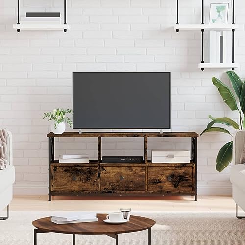 RMIHSJG TV-Schrank Räuchereiche Fernseher Tisch hängeschrank tv möbel tv Bank 102x33x45 cm Holzwerkstoff & Eisen RMIHSJG TV-Schrank Räuchereiche Fernseher Tisch hängeschrank tv möbel tv Bank 102x33x45 cm Holzwerkstoff & Eisen von RMIHSJG
