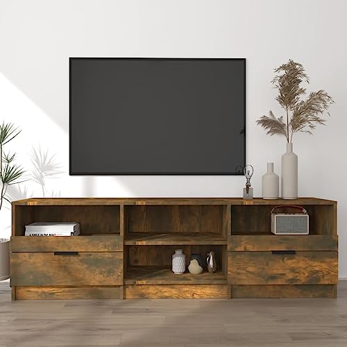RMIHSJG TV-Schrank Räuchereiche tv Board kommode HiFi Rack Fernseher kommode 150x33,5x45 cm Holzwerkstoff RMIHSJG TV-Schrank Räuchereiche tv Board kommode HiFi Rack Fernseher kommode 150x33,5x45 cm Holzwerkstoff von RMIHSJG