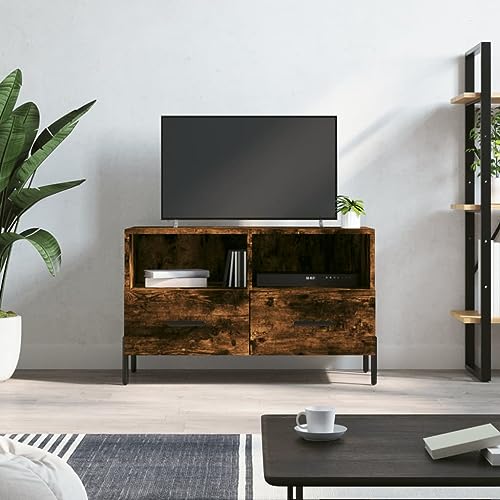 RMIHSJG TV-Schrank Räuchereiche tv Cabinet HiFi Rack Couchtisch Sideboard tv 80x36x50 cm Holzwerkstoff von RMIHSJG
