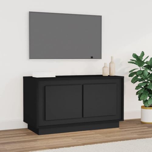 RMIHSJG TV-Schrank Schwarz Fernseher kommode hängeschrank tv ständer tv Cabinet 80x35x45 cm Holzwerkstoff von RMIHSJG